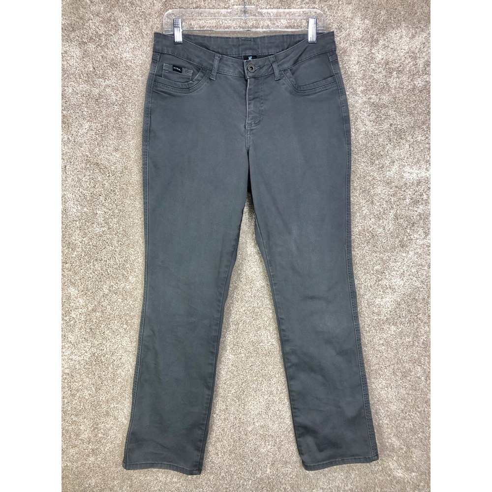 KUHL Straight Leg Stretch Pants Women 10 Grey Outdoor Hiking Workwear Minimalist